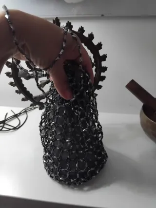 Bolso de fiesta negro y plateado