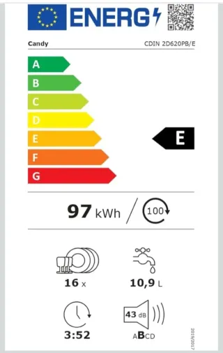 Lavastoviglie da incasso Candy 60cm