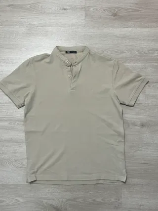 Polo Zara Beige cuello mao