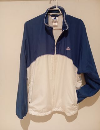 Chaqueta Adidas Vintage Azul y Blanca