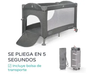 Cuna colecho plegable con cambiador y colchón 