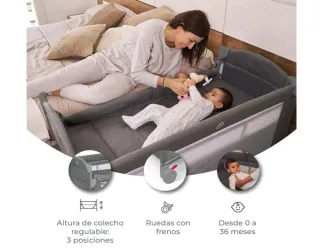 Cuna colecho plegable con cambiador y colchón 