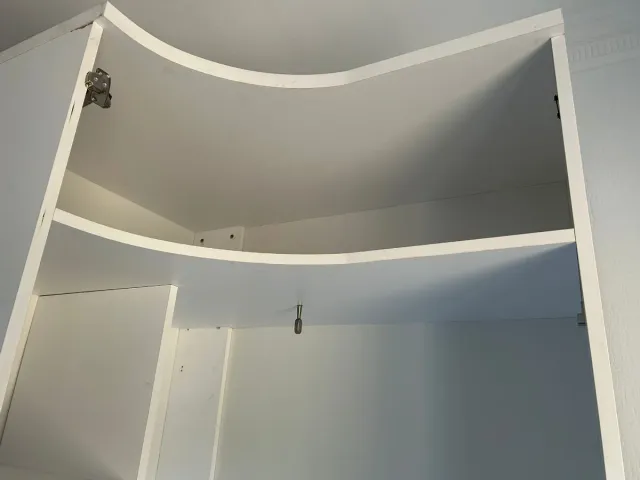 Armario esquinero infantil puertas curvas rosa y B