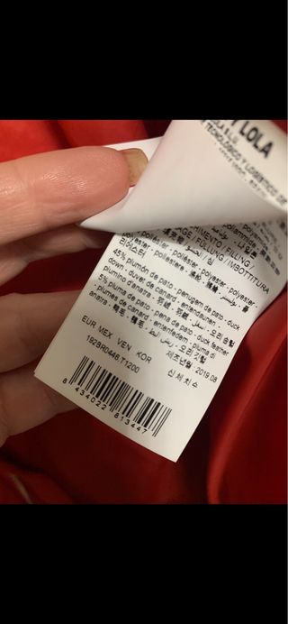 Plumífero Bimba y Lola Rojo Talla M