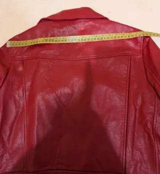 Cazadora Biker Polipiel Roja Zara