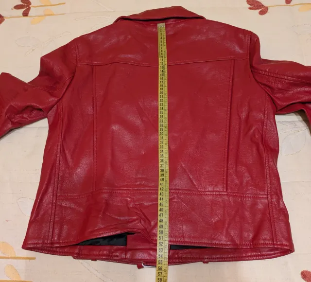 Cazadora Biker Polipiel Roja Zara