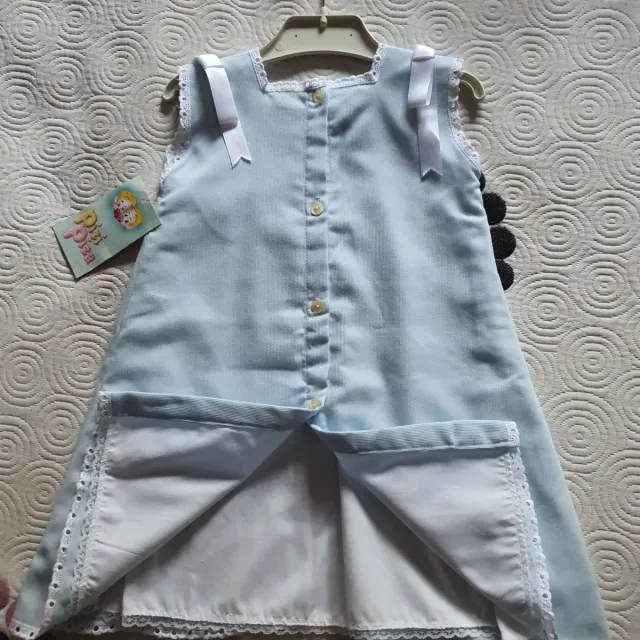 Vestido con gorrito a juego, bebé niña azul 