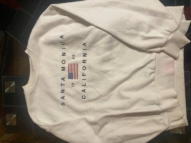 Sudadera Blanca Santa Monica California