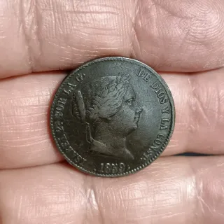 Moneta Regina Isabella II 
25 centesimi 1859