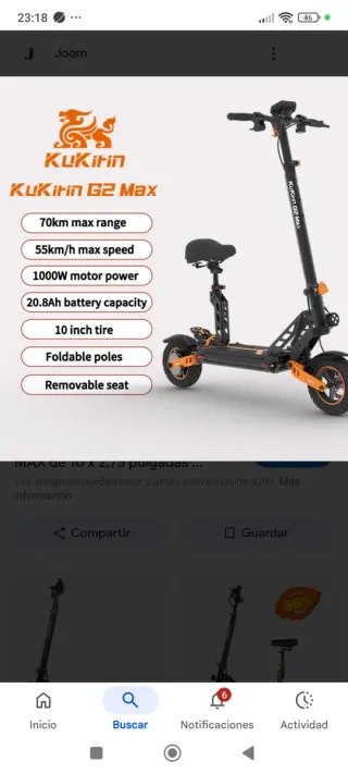 Patinete Eléctrico KuKirin G2 Max