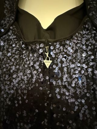 Vestido Guess lentejuelas azul y negro