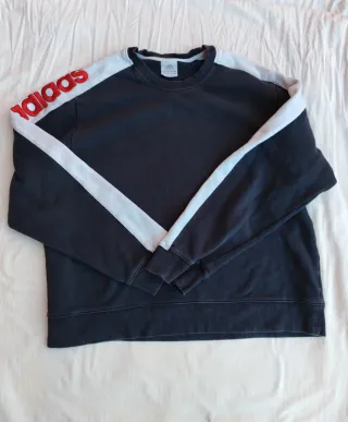 Felpa Adidas Vintage Blu scuro e Bianca