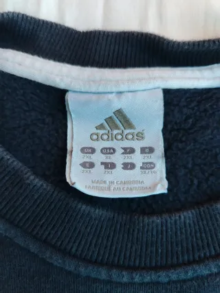 Felpa Adidas Vintage Blu scuro e Bianca