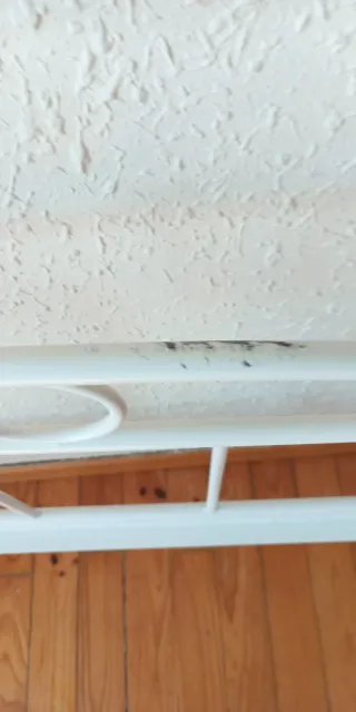 Estructura cama + somier metálico blanco