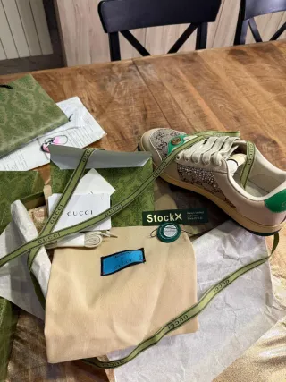 Sneakers Gucci Glitter Beige e Verde