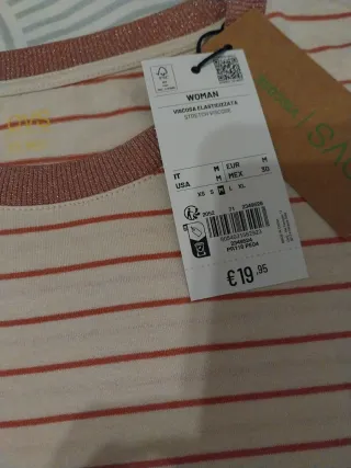 Camiseta de rayas beige 
