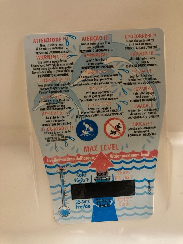 Bañera bebé con termometro