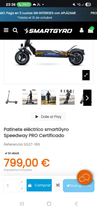 Patinete Eléctrico SmartGyro Pro