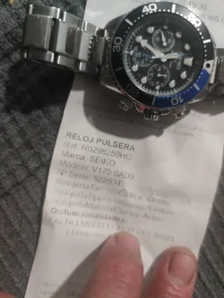 Reloj Seiko Cronógrafo Azul y Negro
