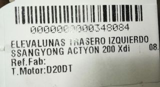 Elevalunas trasero ssangyong actyon 2.0 xdi 348084