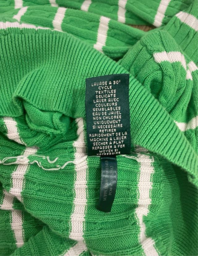 Maglione Ralph Lauren a righe verdi e bianche