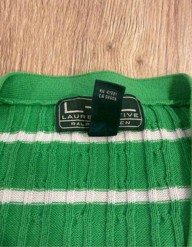 Maglione Ralph Lauren a righe verdi e bianche