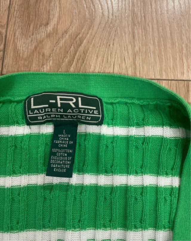 Maglione Ralph Lauren a righe verdi e bianche