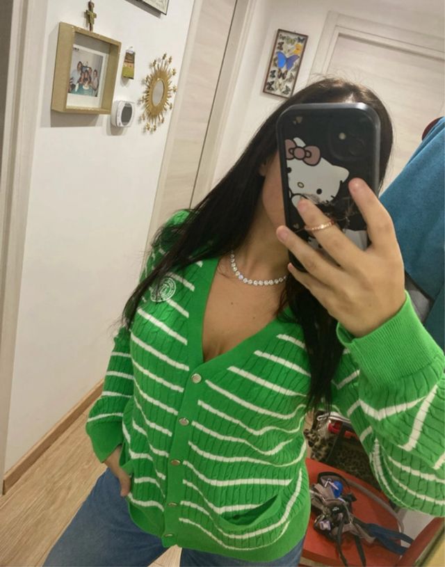 Maglione Ralph Lauren a righe verdi e bianche