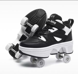 Zapatillas con ruedas negras y blancas