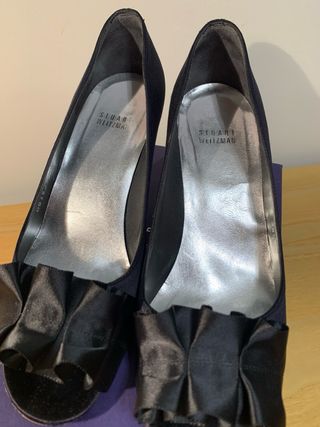 Zapatos Stuart Weitzman Peep Toe Negro Talla 38.5