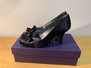 Zapatos Stuart Weitzman Peep Toe Negro Talla 38.5