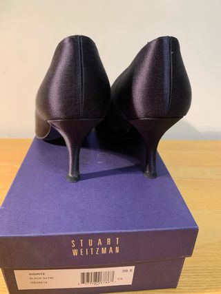 Zapatos Stuart Weitzman Peep Toe Negro Talla 38.5