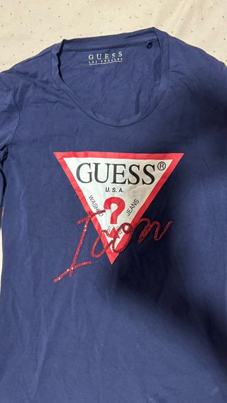 Camiseta Guess manga larga azul