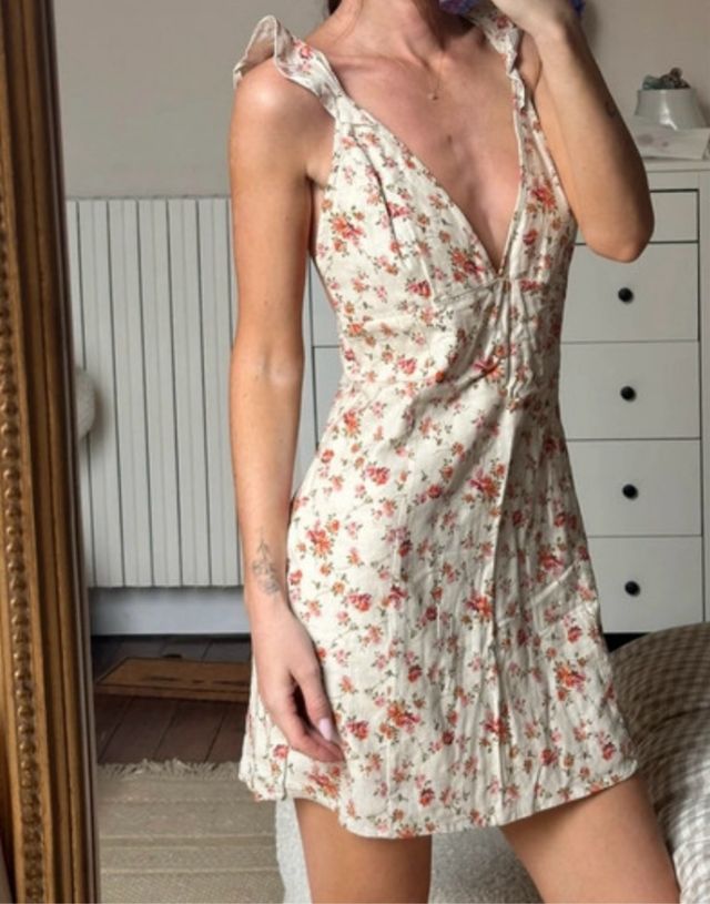 Vestito in lino floreale