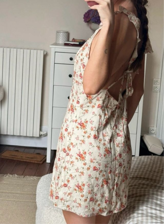 Vestito in lino floreale