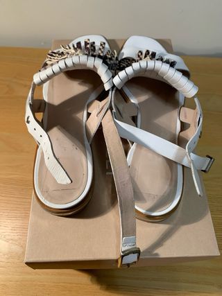 Sandalias Martinelli, 40, Blancas Piel Serpiente