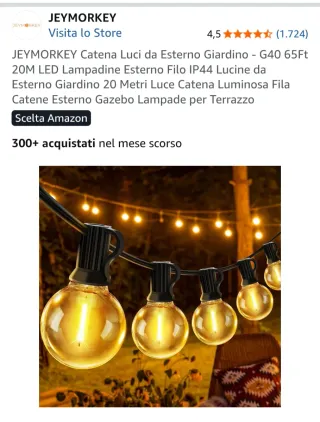 Catena Luci Giardino 20m Jeymorkey