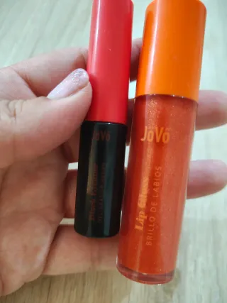 Set Eyeliner Negro + Brillo Labios Naranja JoVo