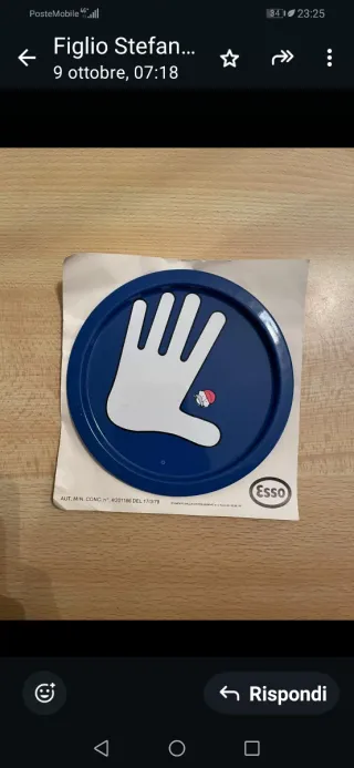 Locandina pubblicitaria Esso - Cambio Gomme