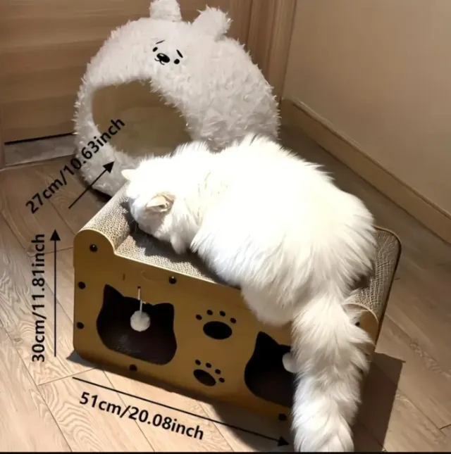 Cama y Rascador para Gatos 2 en 1