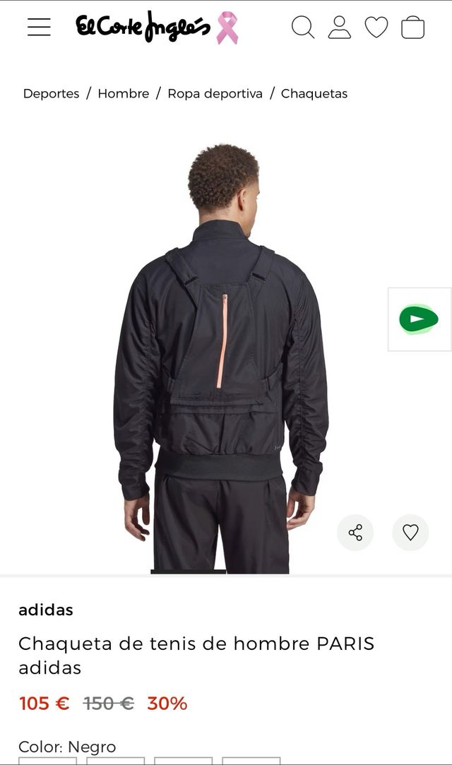 Chaqueta Adidas Paris Hombre Negra