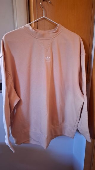 Sudadera Adidas Oversize Beige, Rosa Talla M.