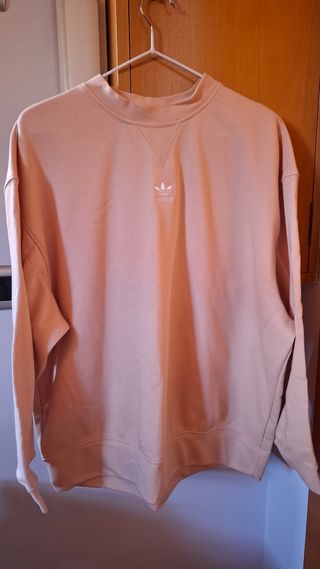 Sudadera Adidas Oversize Beige, Rosa Talla M.