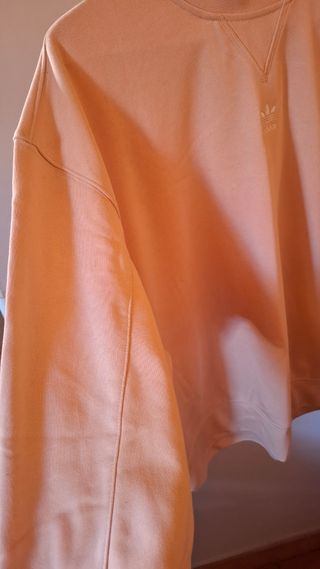 Sudadera Adidas Oversize Beige, Rosa Talla M.