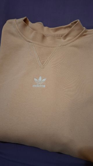 Sudadera Adidas Oversize Beige, Rosa Talla M.