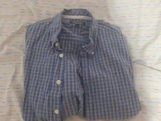 Camisa Tommy Hilfiger cuadros azul y gris