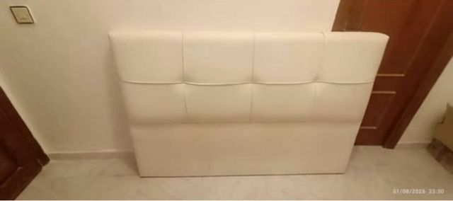 Cabecero Cama Piel Sintética Beige