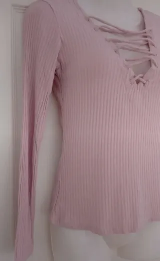 Jersey rosa acanalado Bershka T. M