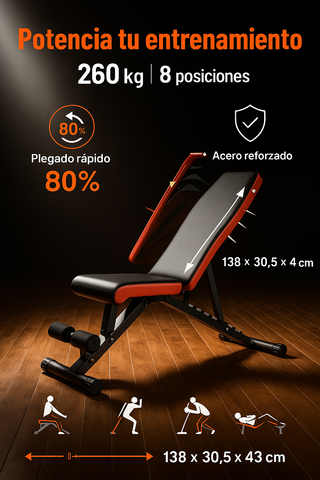 Banco de pesas multifunción plegable