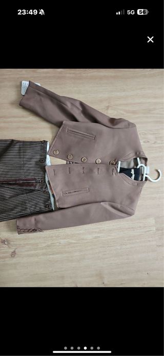 Traje de corto (gitano)niño beige y marrón